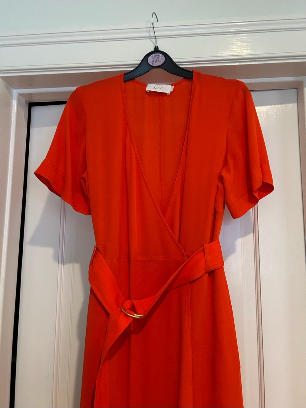 A.L.C. Vibrant red Wrap Midi Dress with Belt
